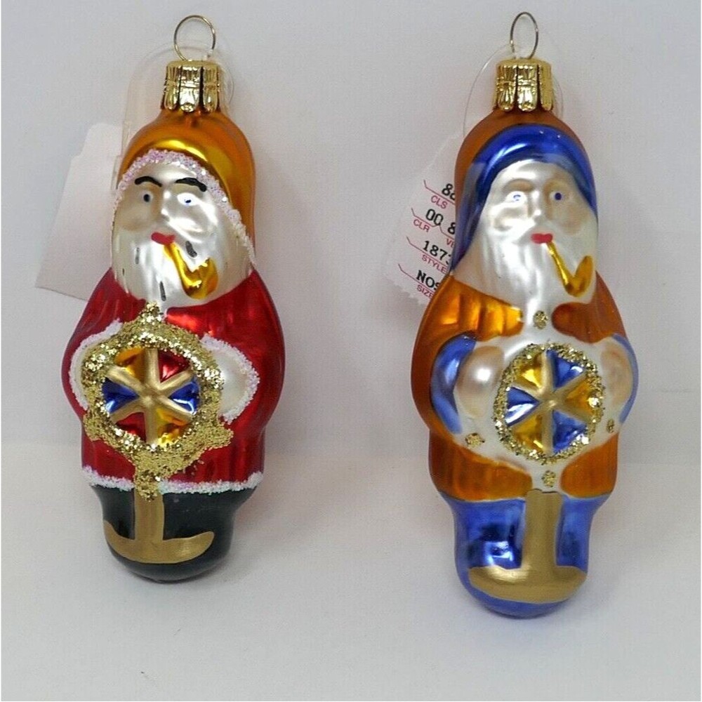 Unbranded Mariner Sea Captain Skipper Christmas Glass Ornament Czech Republic